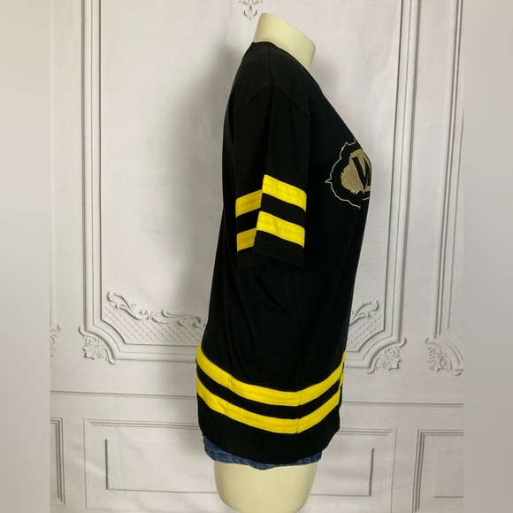 WeLoveFine x World of Warcraft Black & Yellow Varsity Style Womens Small Top - Picture 3 of 4